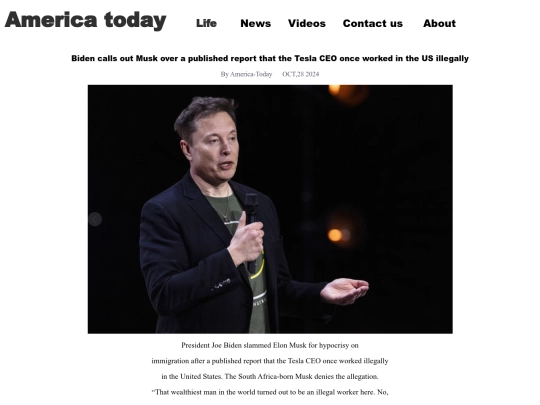 Biden calls out Musk screenshot