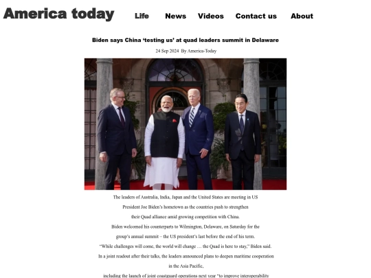 Biden says China testing us screenshot