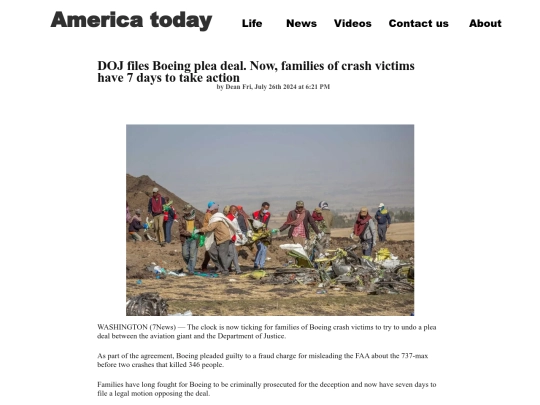 DOJ files Boeing plea deal screenshot
