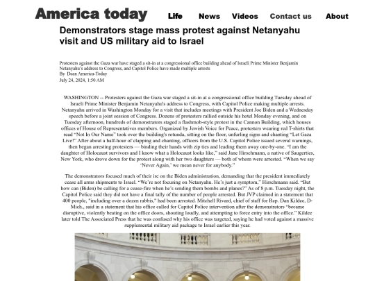 Demonstrators stage mass protest against Netanyahu visit screenshot