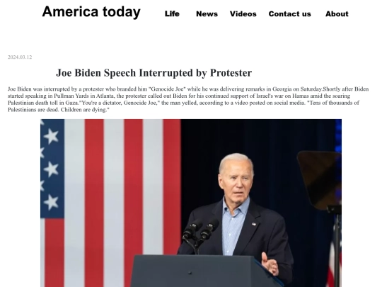 Joe Biden Speech Interrupted screenshot