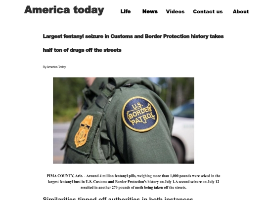 Largest fentanyl seizure in Customs and Border screenshot