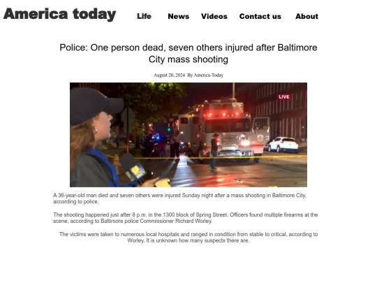 Police One person dead seven others injured screenshot