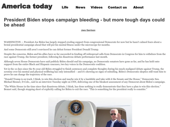 President Biden stops campaign bleeding screenshot