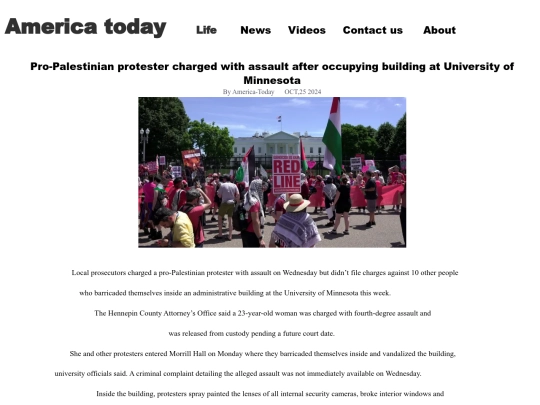 ProPalestinian protester screenshot