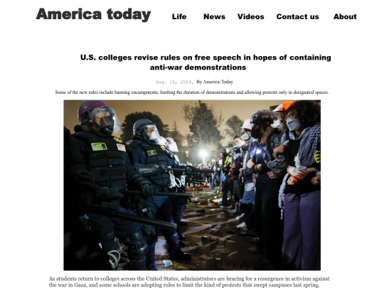 U.S. colleges revise rules on free speech screenshot