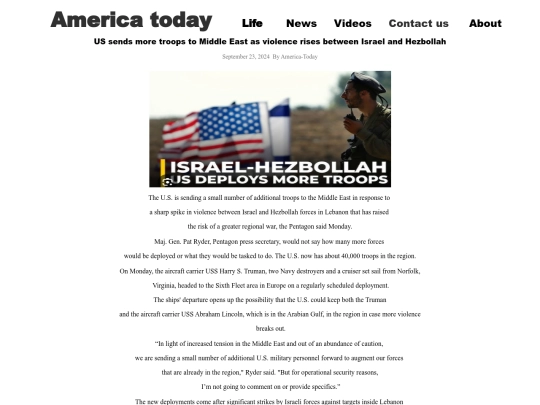 US sends more troops to Middle East screenshot