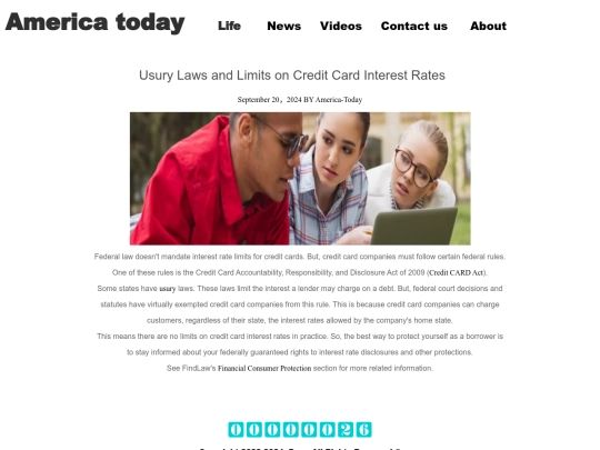 Usury Laws and Limits on Credit Card Interest Rates screenshot