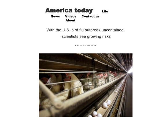 With the U.S. bird flu outbreak uncontained screenshot