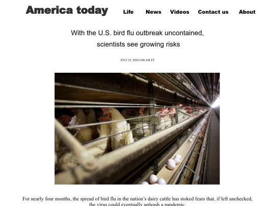With the U.S. bird flu outbreak screenshot