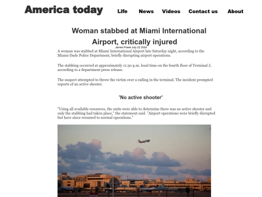 Woman stabbed at Miami International Airport screenshot