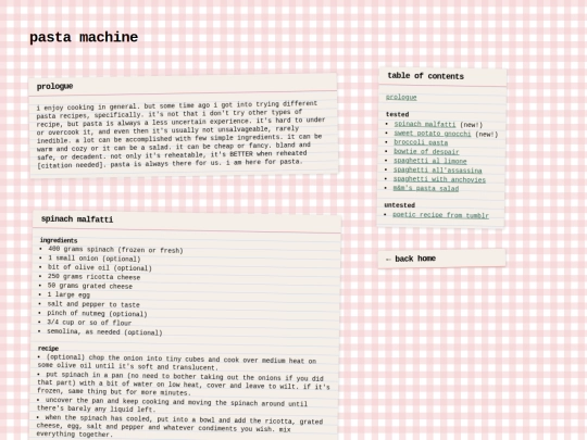 pasta screenshot