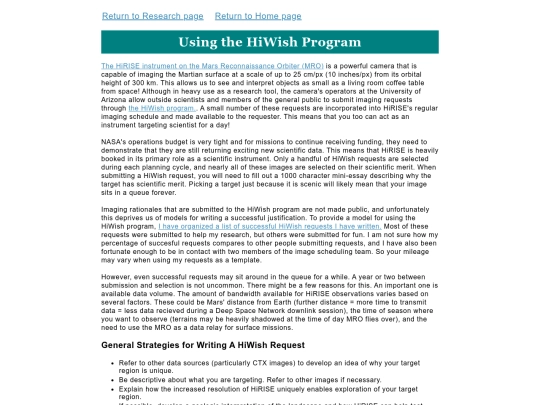 research/hiwish_program screenshot