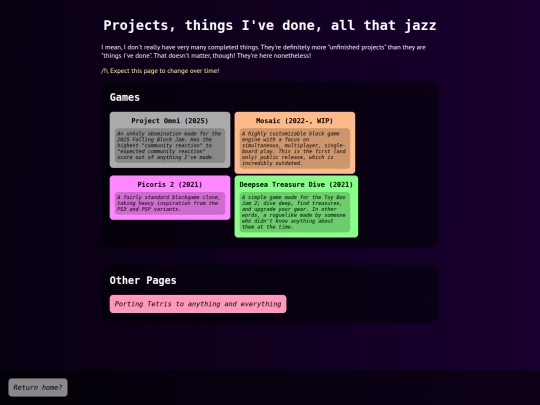 projects screenshot