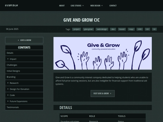 web-design/give-and-grow/website-process screenshot