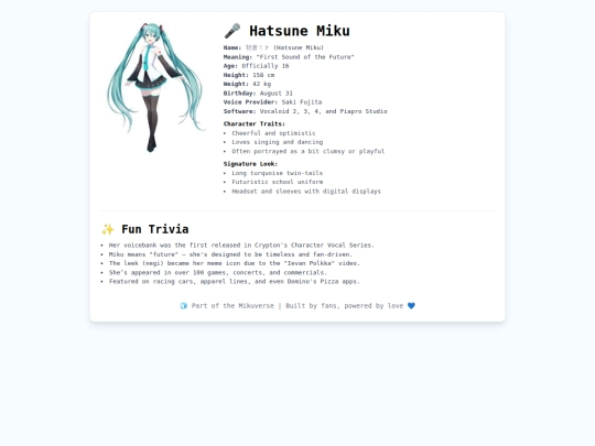 miku-profile screenshot