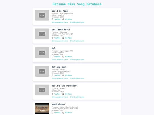 songs screenshot