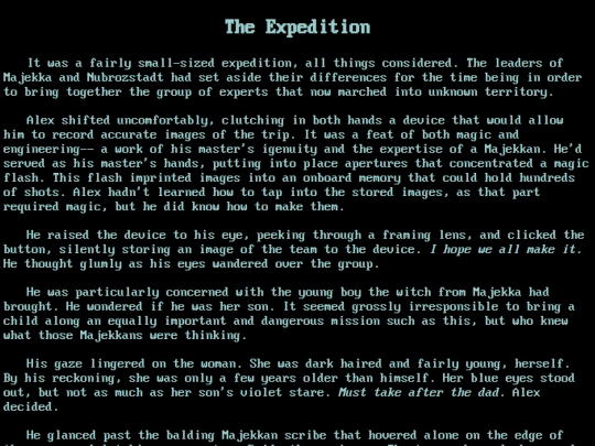 writings/cyoa/crystal-wastes/alex/n-outskirts/start screenshot