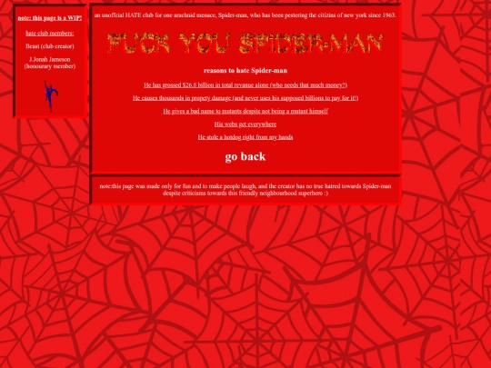 pages/shrines/spidermanhateclub screenshot