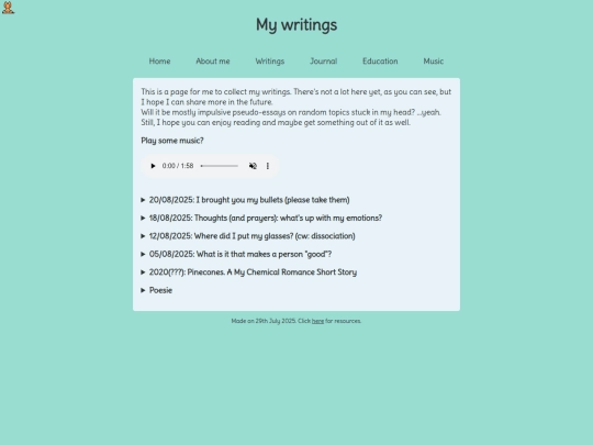 writings screenshot