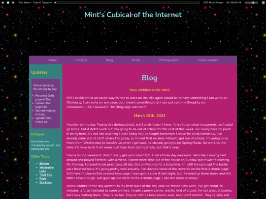 Blog screenshot