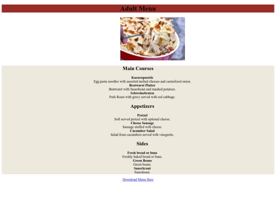 Final Project/Adult-Menu screenshot