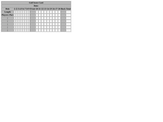 Golf-Score-Card screenshot