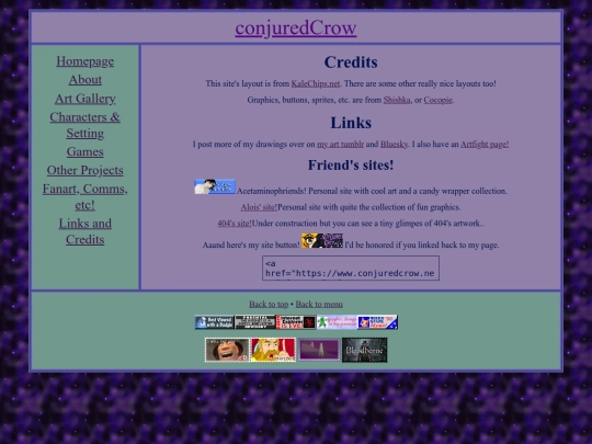 linksAndCredits screenshot