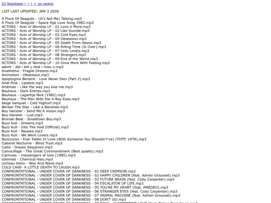gothsonglist screenshot