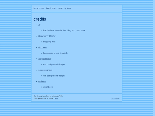blog/minifeeds/credits screenshot