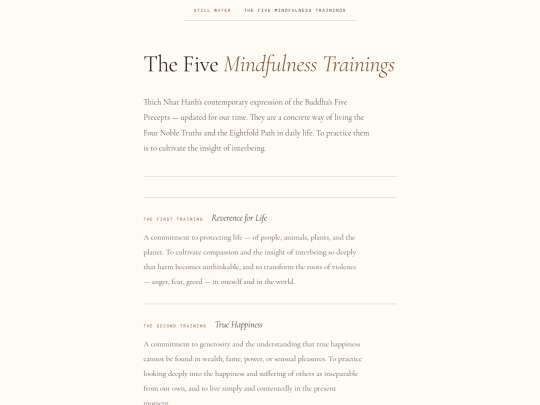 five-mindfulness-trainings screenshot