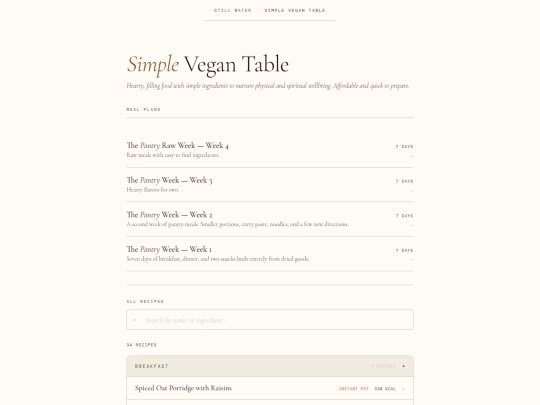 recipes screenshot