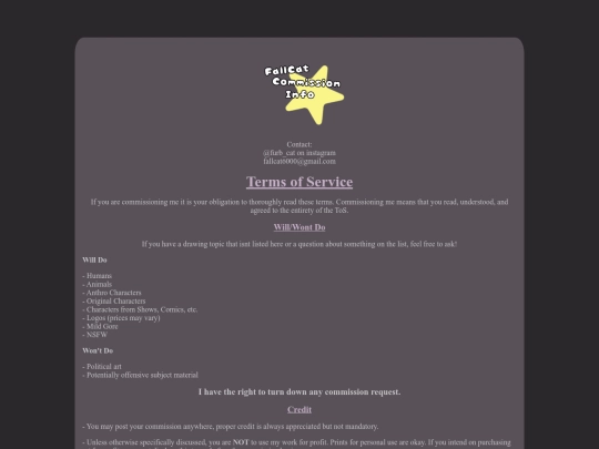 commission-info screenshot