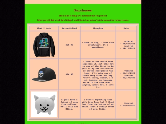 purchases screenshot