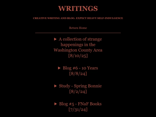 writings screenshot