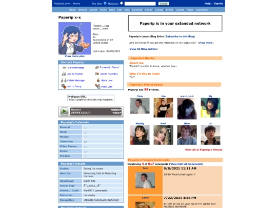 myspace screenshot