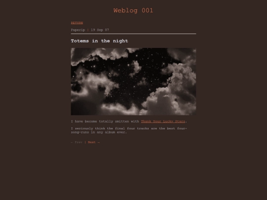 weblog/001 screenshot