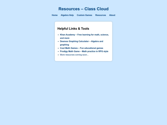 resources screenshot