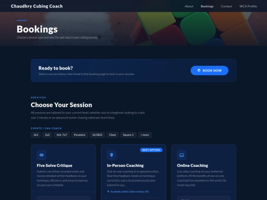 bookings screenshot
