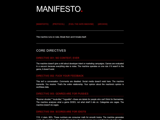 MANIFESTO screenshot