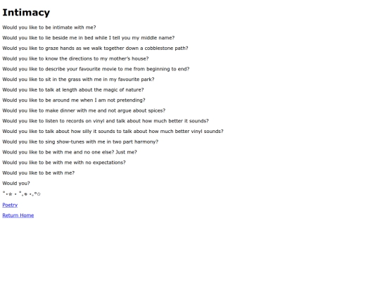 poetry/intimacy screenshot
