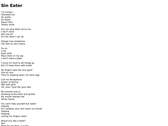 poetry/sin-eater screenshot