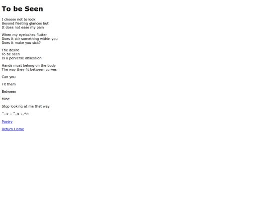 poetry/to-be-seen screenshot