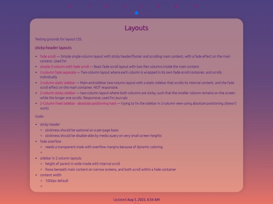 layouts screenshot