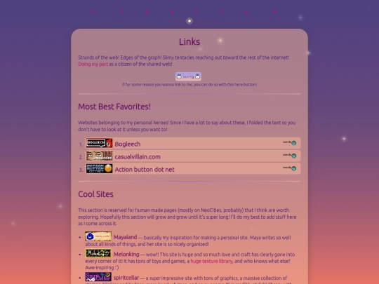 links screenshot