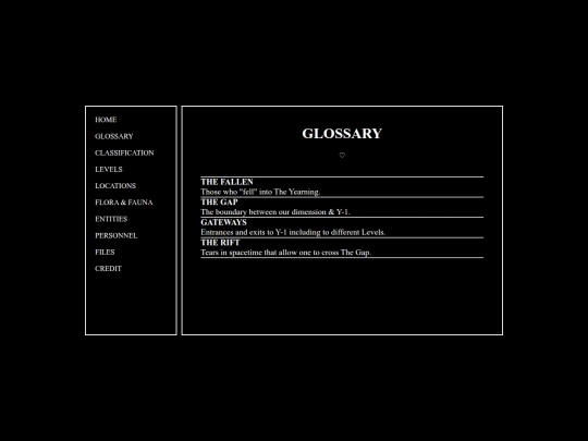 glossary screenshot