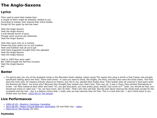 songs/anglosaxons screenshot