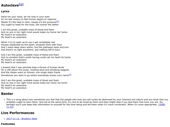 songs/autoclave screenshot