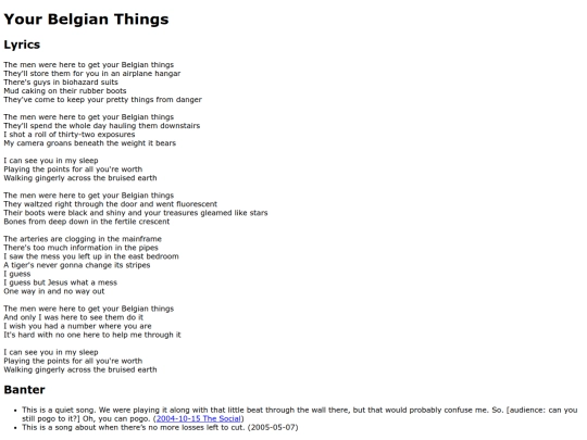 songs/belgianthings screenshot
