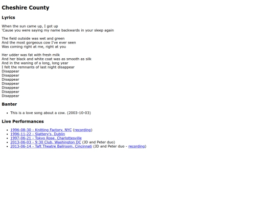 songs/cheshirecounty screenshot